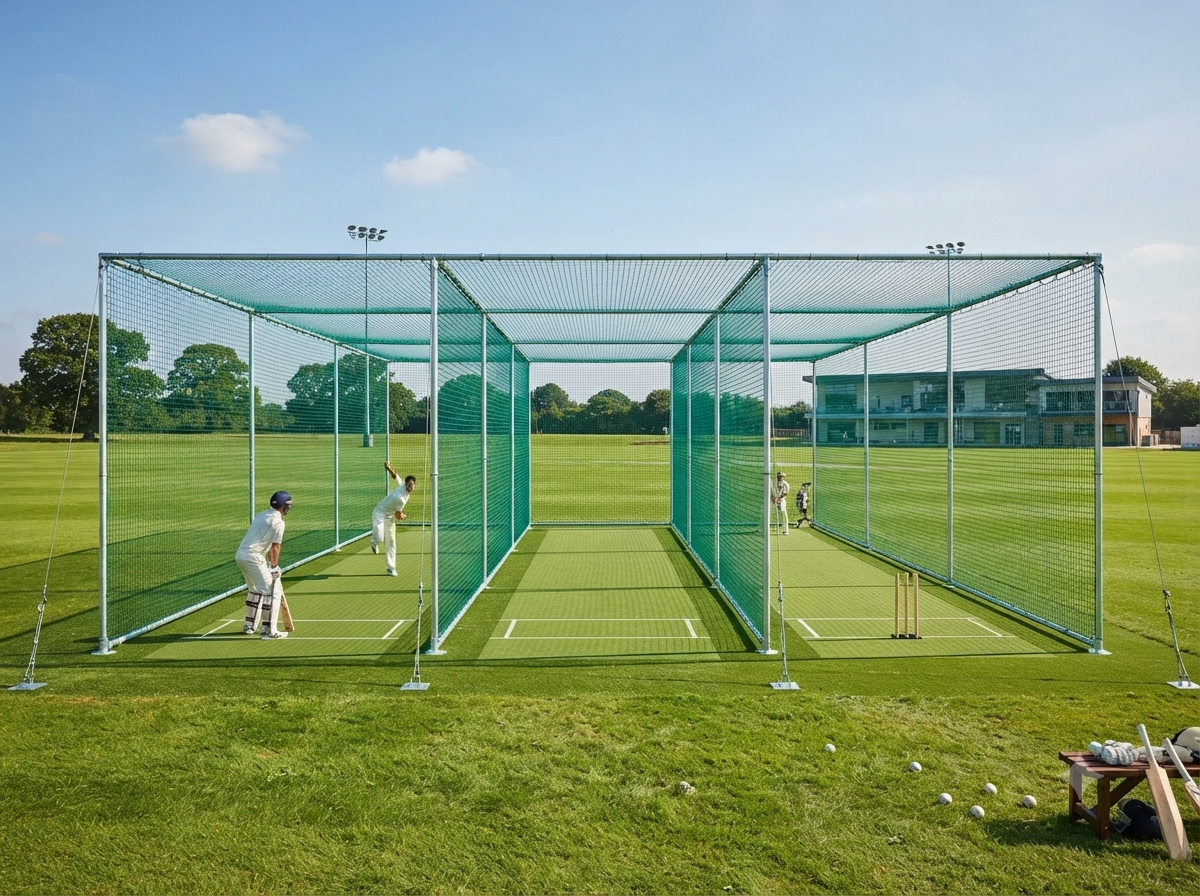Cricket Practice Nets close-up detail — Lakshmi Safety Nets