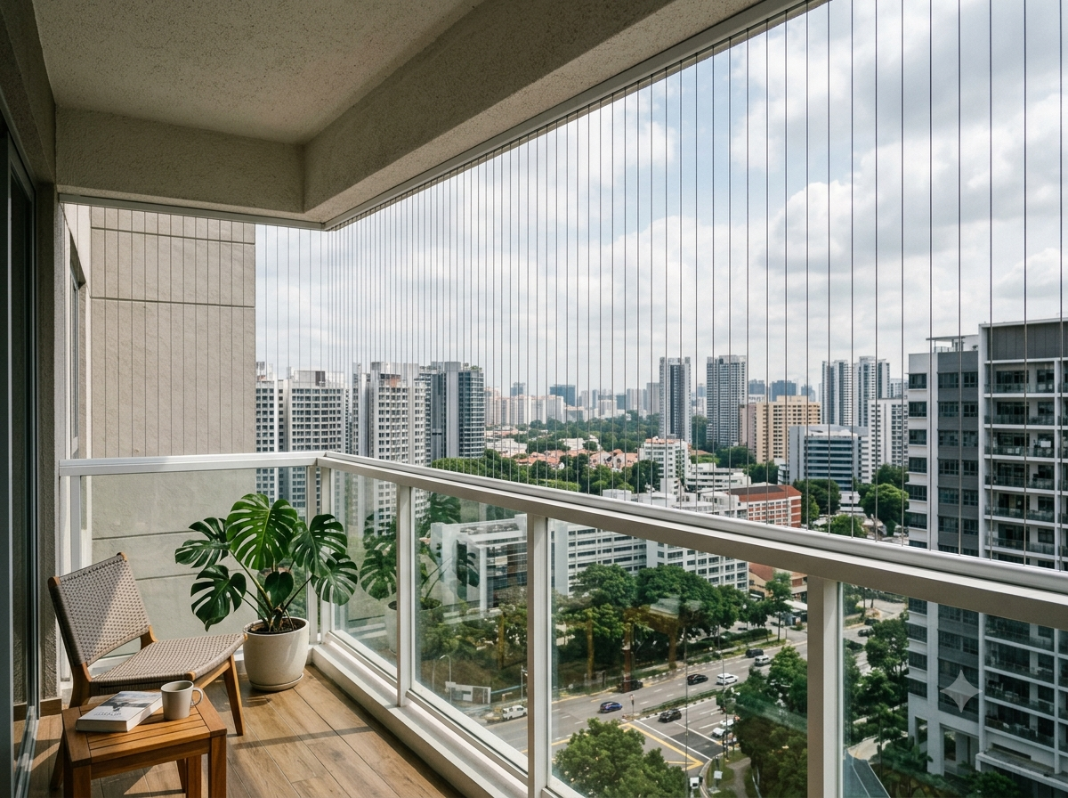 Invisible Grills installation — Lakshmi Safety Nets