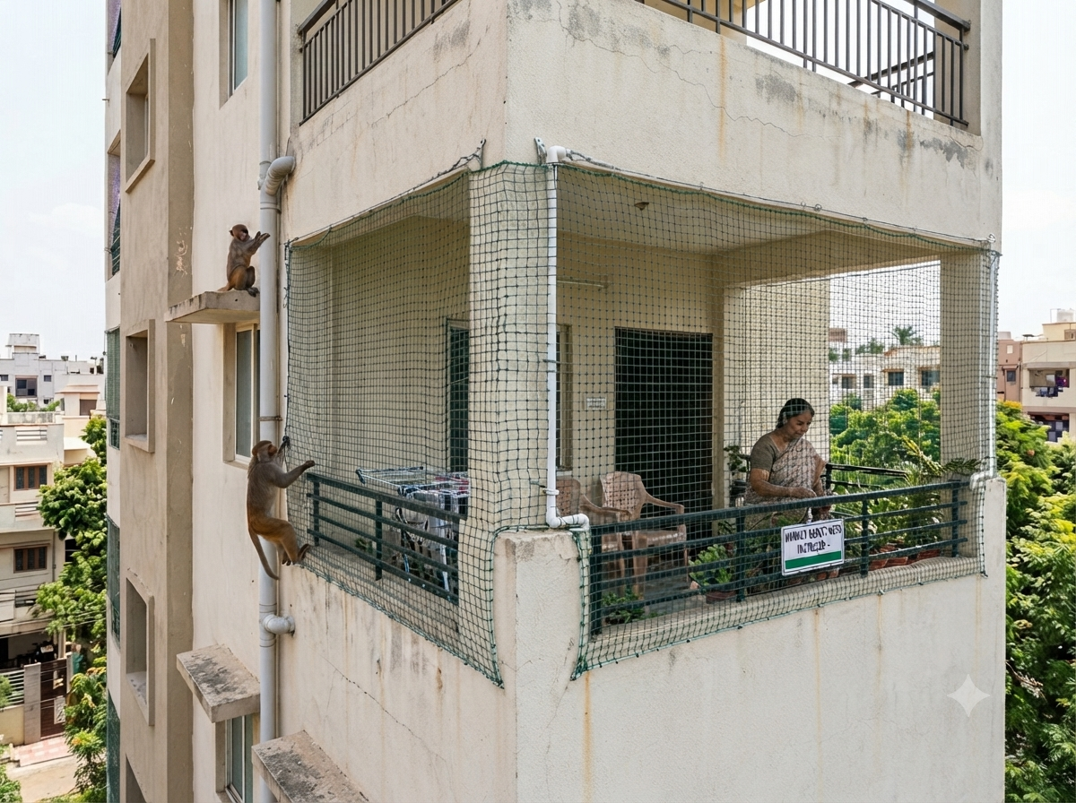 Monkey Safety Nets close-up detail — Lakshmi Safety Nets