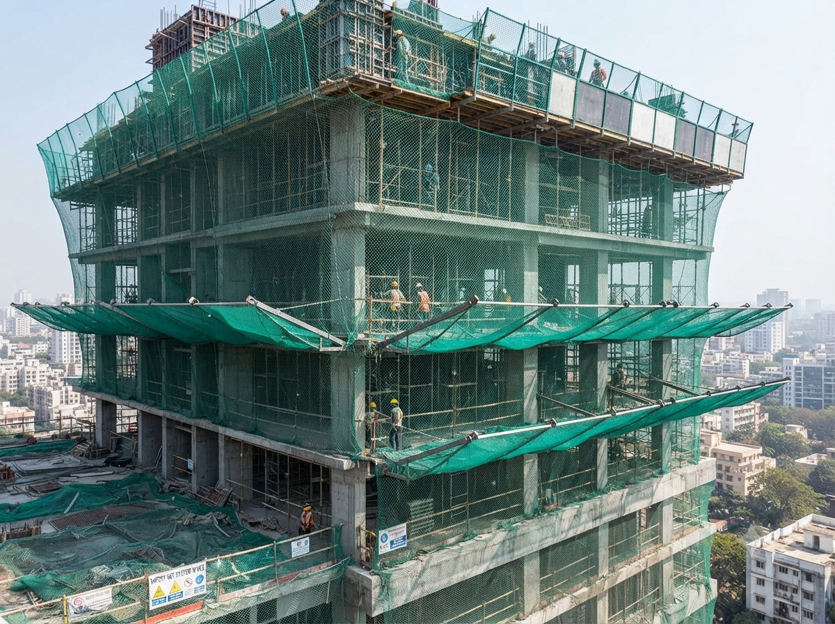 Construction Safety Nets installation — Lakshmi Safety Nets