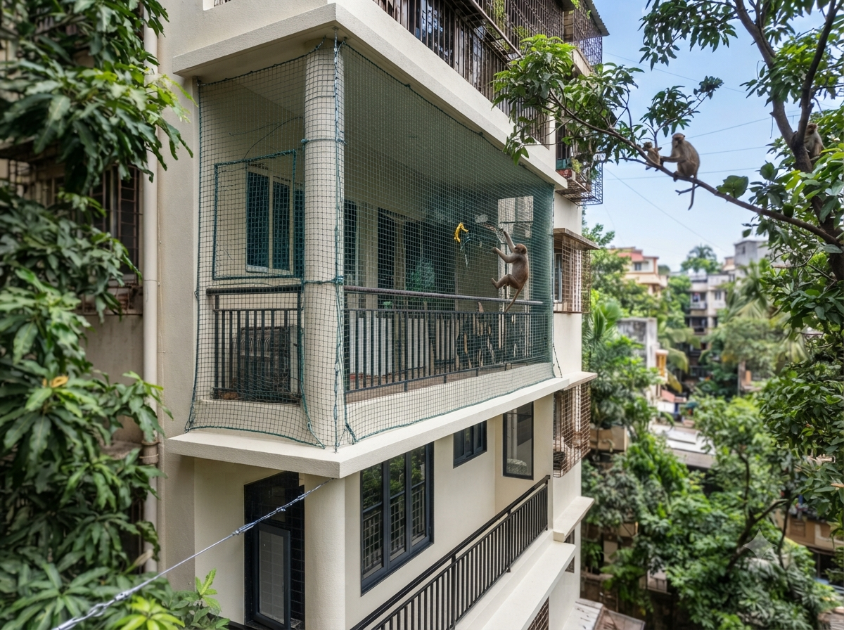 Monkey Safety Nets installation — Lakshmi Safety Nets
