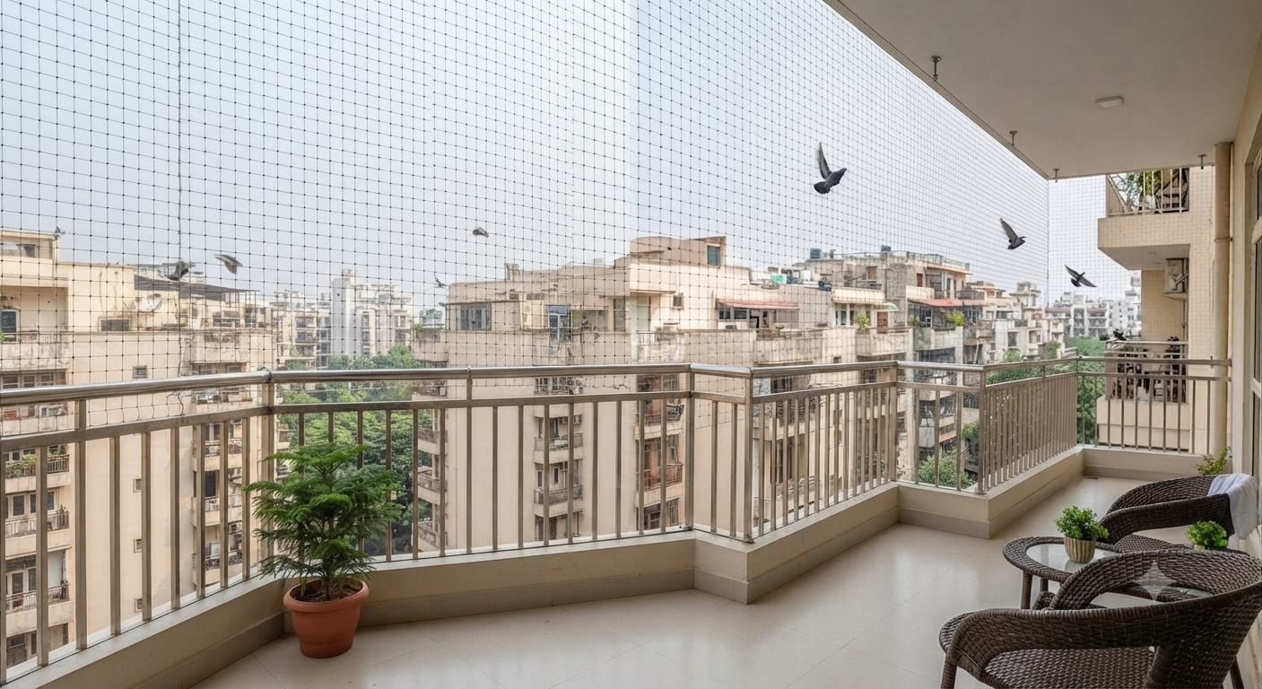 Balcony after Lakshmi Safety Nets installation